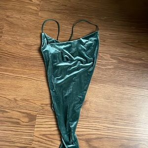 Abercrombie & Fitch Velvet Cowl Neck Bodysuit